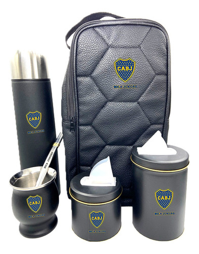 Set Matero Con Termo, Latas, Mate De Acero Boca Juniors