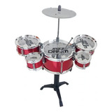 Bateria Infantil Acústica Mini 5 Tambores - Pop Star Cor Vermelho