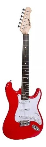 Guitarra Elétrica Stratocaster 6 Cordas Madeira Maciça Verm