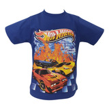 Camiseta Camisa Manga Curta Infantil Hot Wheels Algodão