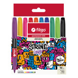 Estuche X 10 Marcador Permanente Filgo 040 Strong Colors 1mm