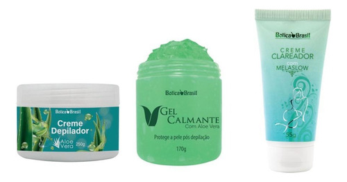 Kit Depilador Com Aloe Vera Sem Dor E Creme Clareador Corpo