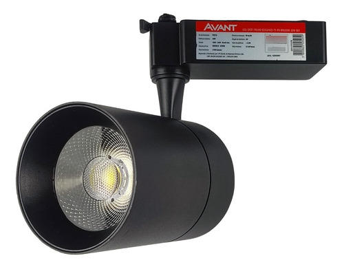 Spot Led Para Trilho Eletrificado Preto 3000k 30w Avant