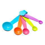 Juego 2 Sets Cucharas Medidoras 5 Tamaños Colores Plastico  