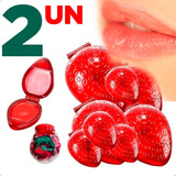 2un Brilho Labial Batom Moranguinho Cremoso Gloss Infantil