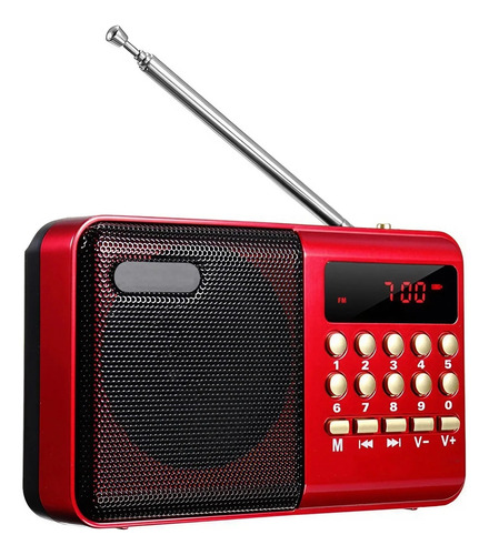 Mini Radio Portátil Recargable, Con Fm, Usb, Tf, Mp3