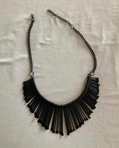 La Mercería. Divino Collar Gargantilla Negro. Metálico #vc51