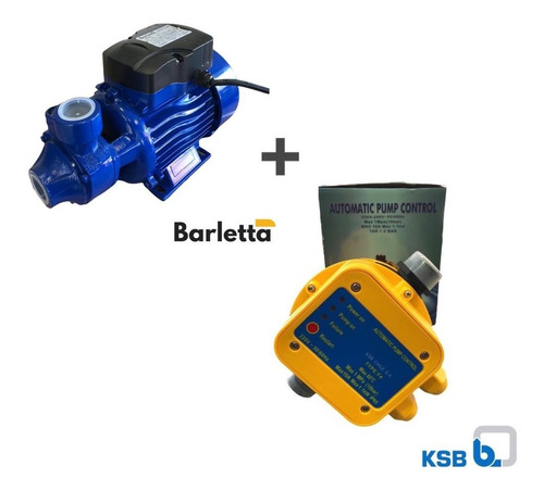 Bomba Agua Periférica 1hp 1x1 Barletta Qb80+ Controlador Ksb