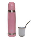 Termo Lumilagro Inox Rosa + Mate B + Bombilla 340 - Fdn