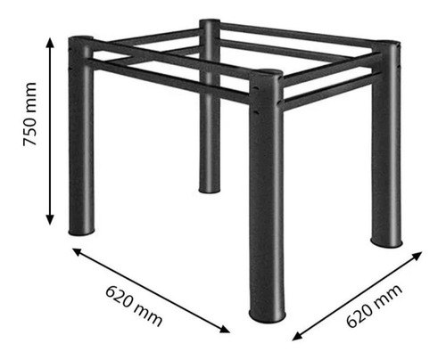 Base Para Mesa De Jantar P/ Madeira Pedra Vidro Até 75x75 Cm