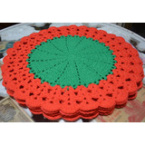 Individual Plato De Mesa A Crochet X 2 Ud Mide 33 Cm Navidad
