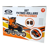 Set Rollers + Protecciones Naranja Street Runner Premium