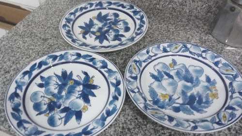 3 Platos De Porcelana Playos Grandes Antiguos