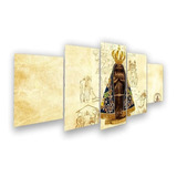 Quadro De Parede Nossa Senhora Aparecida 115x60 5 Peças 