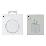 Cargador Apple Magsafe Inalambrico + Cargador Usb-c De 20w