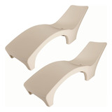 Combo 2 Reposeras Para Piscina Amalfi Reforzada No Se Reseca Color Beige