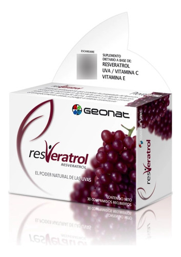 Suplemento En Comprimidos Geonat Resveratrol En Caja Antioxi