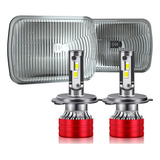 Carcasa De Faros Cuadrados De 7 Pulgadas + 9003/h4 Led Faros