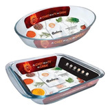 Set Fuente Vidrio Templado Oval Cuadrada Hudson Master Chef