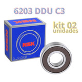 Rolamento 6203 Ddu C3 - Nsk Original - Kit Com 2 Unidades