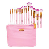 Set 15 Brochas Para Maquillaje Con Estuche