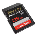 Tarjeta De Memoria Sandisk Memoria Sd Extreme Pro Sdxc  Uhs-i De 128 Gb Velocidad De 200mb/s