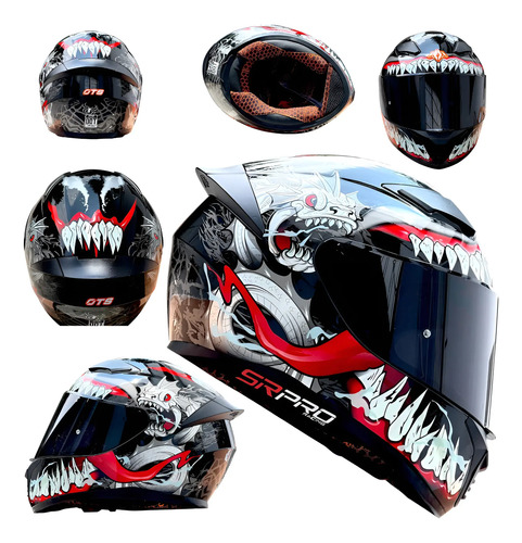 Casco Moto  Ots Venom Brillante Modelo Certificado Dot | Envío gratis