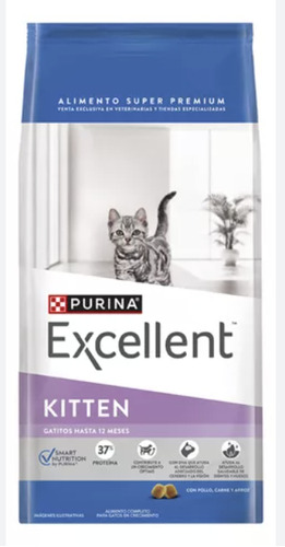 Alimento Excellent Kitten Para Gato De Temprana Edad En Bolsa De 7.5 kg