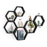 Ybing Estantes Flotantes Hexagonales Negros Para Pared, Esta