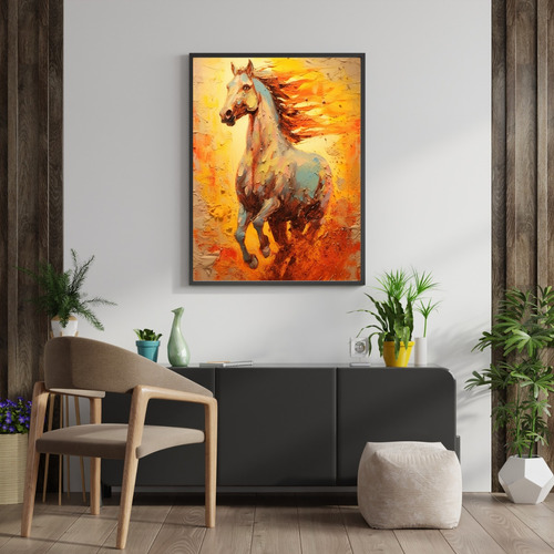 Quadro Decorativo Grande Para Sala Cavalo 90x60 Luxo Rdecors