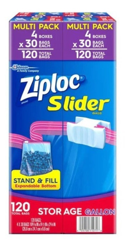 120 Bolsas Ziploc Slider Resellable Para Alimentos 