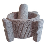 Molcajete/ Mortero Mexicano De 14 Cm Diámetro  De 4 Patas