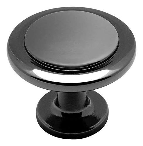 10 Pack 5560bn Black Nickel Cabinet Hardware Round Knob - 1-