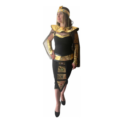 Azulina Disfraz De Cleopatra Dama Halloween Egipcia Países Negro Chica (26-28)