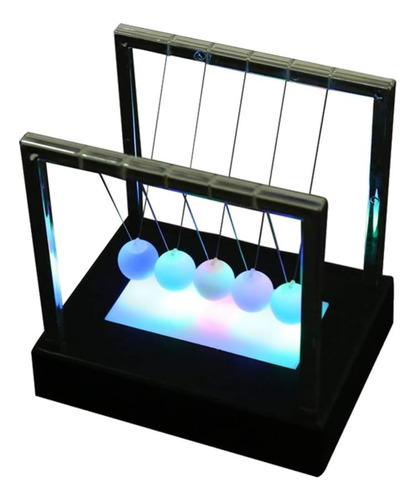 Newtons Cradle Pendulum Multi-color Change Led Balance Ba...