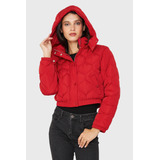 Parka Corta Quilt Con Gorro Rojo Nicopoly