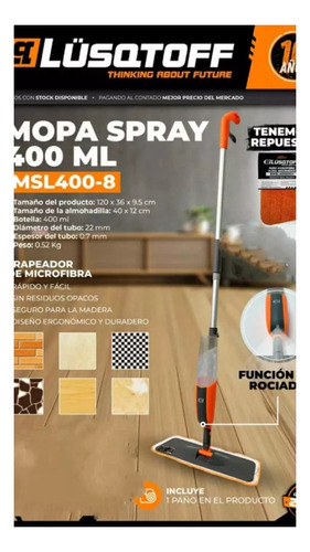 Trapeador Mopa Rociador Spray Luqstoff 