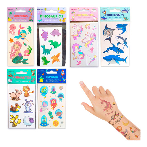 Tatuajes Tatto Temporales Adhesivos Infantiles Sticker X40