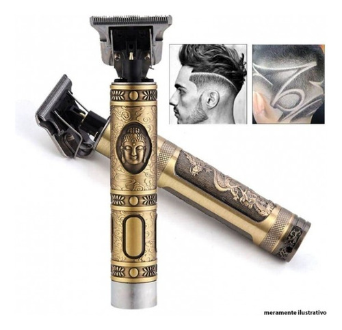 Maquina De Barba E Cabelo Barbermax Gold Dragon Barbeador T9