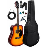 Violão Giannini Gd1 Ts Folk Kit Capa Luxo Acessorios Full