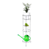 Suporte Vaso Planta Floreira Vertical Chão Ferro Horta Preto