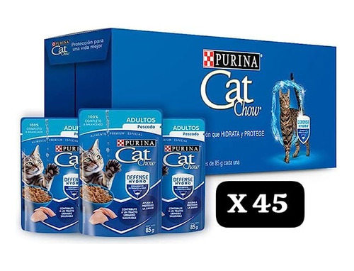 3 Cajas Sobres Pouch Cat Chow X 15 Unidades Cada Caja 