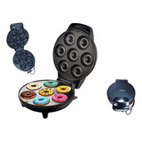 Maquinas Donas 7 Puestos Antiadherente 1000w Universal Royal Color Negro