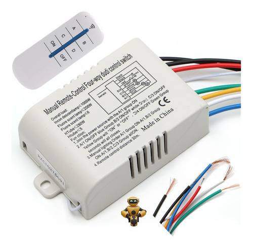 Interruptor Inteligente 4 Vias Wireless Para Até 4 Lampadas