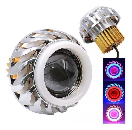 Lupa Led Faro Ojo De Angel Y Demonio Motos Auto Tipo Turbina