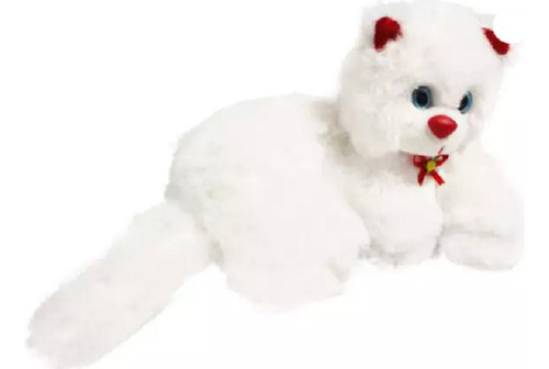 Pelucia Gato Gatinho Branco Deitado