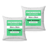 Kit C/ 2 Enchimentos Fibra De Silicone Refil Almofada 50x50