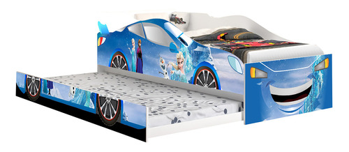 Cama Solteiro Com Auxiliar Frozen Infantil Com 1 Colchão