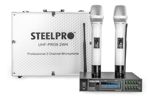 Set De Micrófonos Profesionales Uhf Multicanal Steelpro 