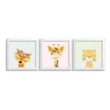 Quadros + Moldura Bebê Quarto Infantil Montessoriano Kit C/